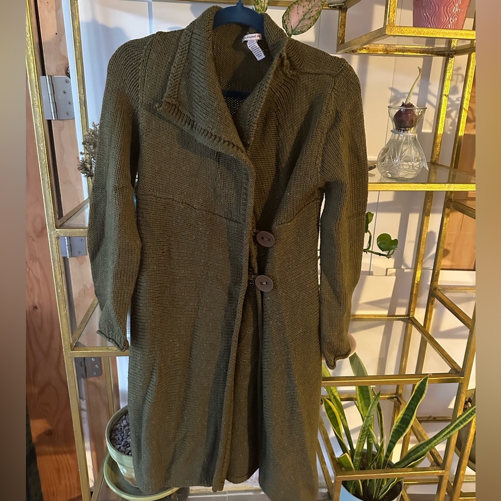 Green army knit vest